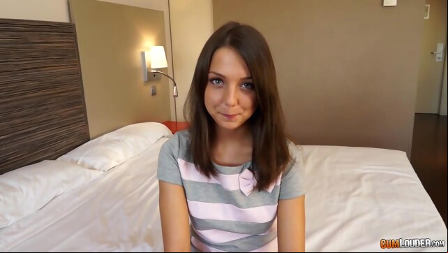 Skinny brunette in a deep anal casting session - Foxy Di xxx anal video